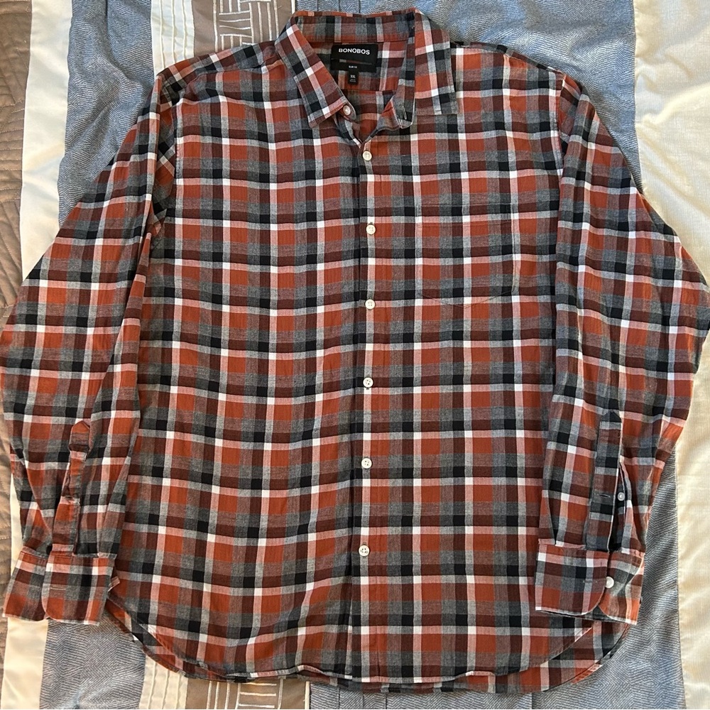 Bonobos Slim Fit Flannel Button Down XXL Shirt